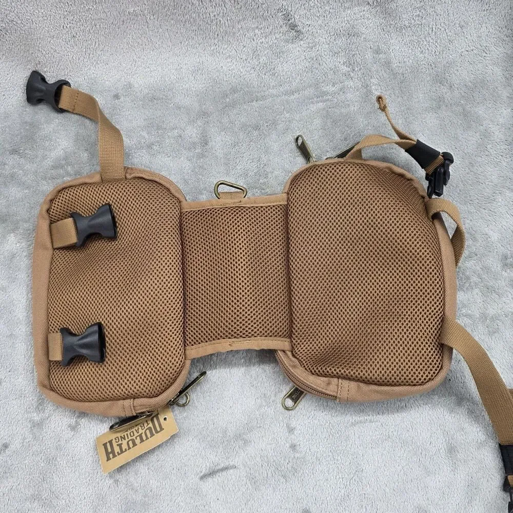 Duluth Trading Company Fire Hose Dog Saddle Bags Harness Brown/Tan Size Medium